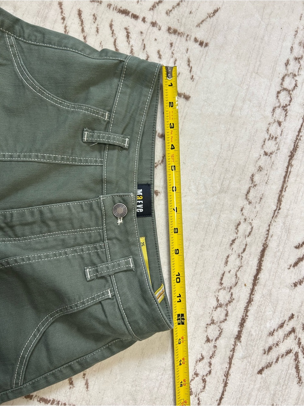 Maeve Anthropologie Olive Wide Leg Utility Carpenter Pants 25 Old Money Luxury - Picture 11 of 14